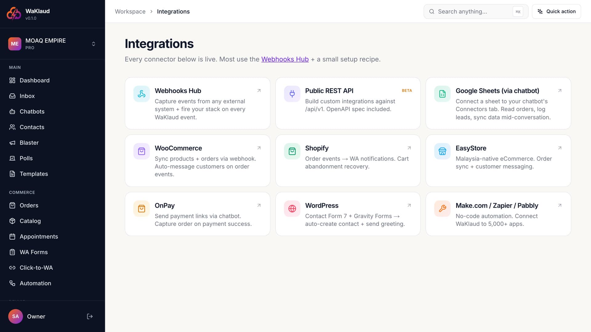 WaKlaud — Plugs into the tools you already use